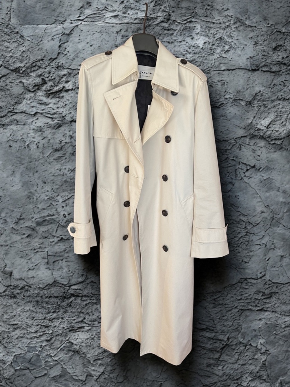 COACH Trench Classic Ivory with Black Buttons size S NWT - Picture 5 of 8